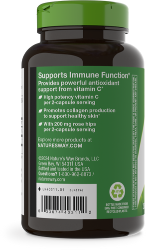 Nature's Way® | Vitamin C with Rose Hips - left side of pack Sku:40311