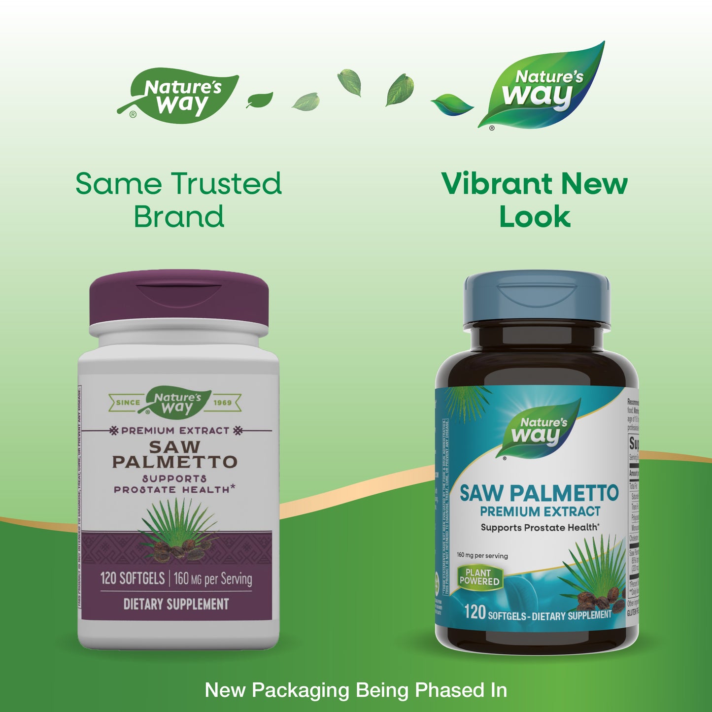 <{%MAIN1_08362%}>Nature's Way® | Saw Palmetto Premium Extract - package updates old to new