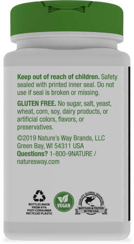 Nature's Way® | Fo-Ti Root - back of pack Sku:12900