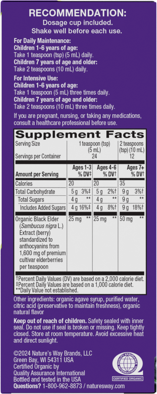 <{%MAIN2_15797%}>Nature's Way® | Sambucus Organic Immune Syrup for Kids - right side of pack