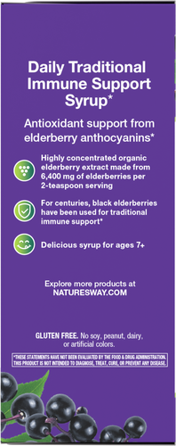 Nature's Way® | Sambucus Traditional Immune Elderberry Syrup - left side of pack Sku:15796