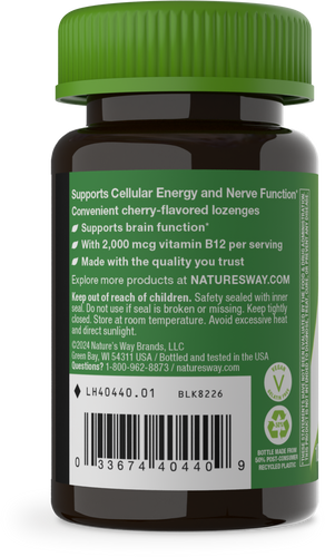 Nature's Way® | Vitamin B12 Lozenges High Potency - left side of pack Sku:40440