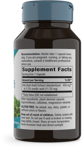 Nature's Way® | Holy Basil Premium Extract - right side of pack Sku:15493