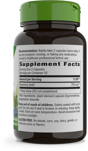 Nature's Way® | Rosemary Leaf - right side of pack Sku:14162