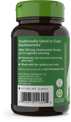 Nature's Way® | Chamomile Flowers - left side of pack Sku:11600