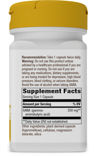 Nature's Way® | GABA - right side of pack Sku:05526