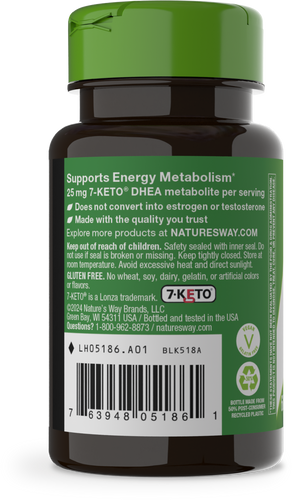 Nature's Way® | 7-KETO DHEA Metabolite - left side of pack Sku:05186