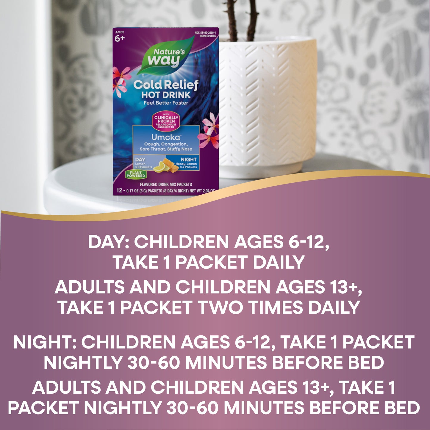 <{%DETAIL2_10601%}>Nature's Way® | Umcka Cold Care Day+Night Soothing Hot Drink