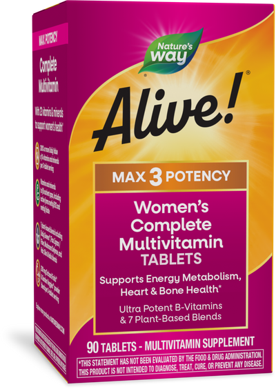 <{%PRIMARY_15543%}>Nature's Way® | Alive! Max3 Potency Women's Complete Multivitamin, 90 tablets