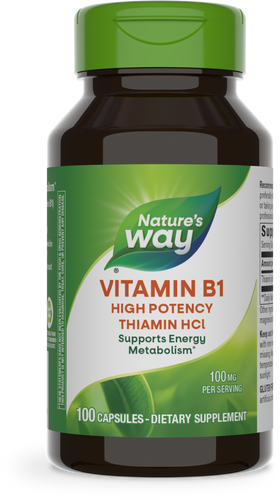 Nature's Way® | Vitamin B1 High Potency Thiamin HCl, 100 capsules Sku:40411