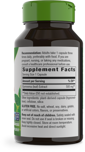 Nature's Way® | Gymnema Premium Extract - right side of pack Sku:63700