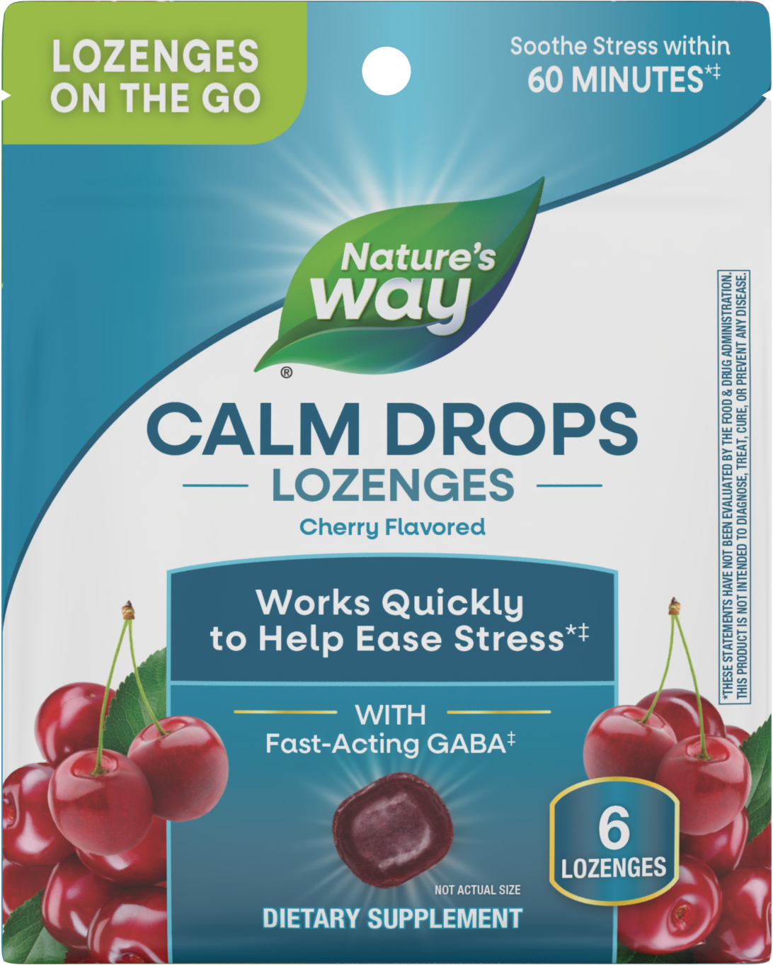<{%PRIMARY_15063%}>Nature's Way® | Calm Drops Lozenges On the Go, 6 lozenges, Cherry
