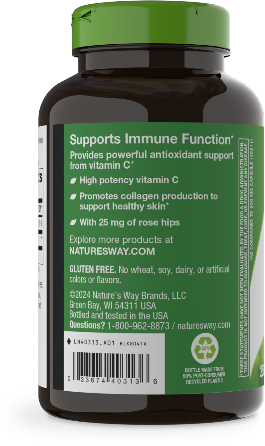 <{%MAIN3_40313%}>Nature's Way® | Vitamin C with Rose Hips Extra Strength - left side of pack