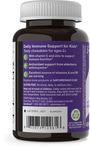 Nature's Way® | Sambucus Kids Immune Chewable - left side of pack Sku:12961