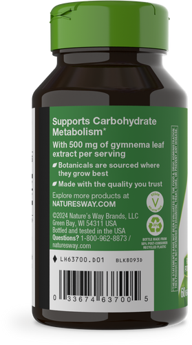 Nature's Way® | Gymnema Premium Extract - left side of pack Sku:63700