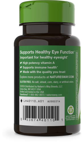 Nature's Way® | Vitamin A - left side of pack Sku:40110