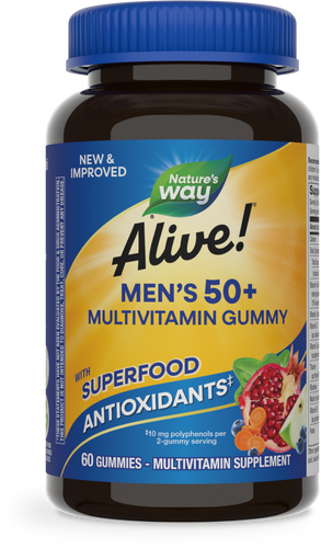 Nature's Way® | Alive! Men's 50+ Gummy Multivitamin, 60 gummies, Fruit Sku:15902