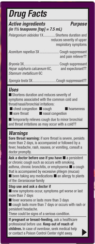 Nature's Way® | Umcka Cough Relief Syrup - right side of pack Sku:15864