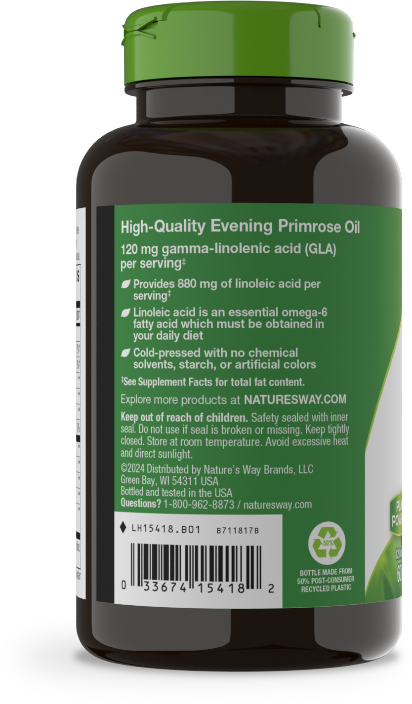 <{%MAIN3_15418%}>Nature's Way® | Evening Primrose Cold-Pressed Oil - left side of pack