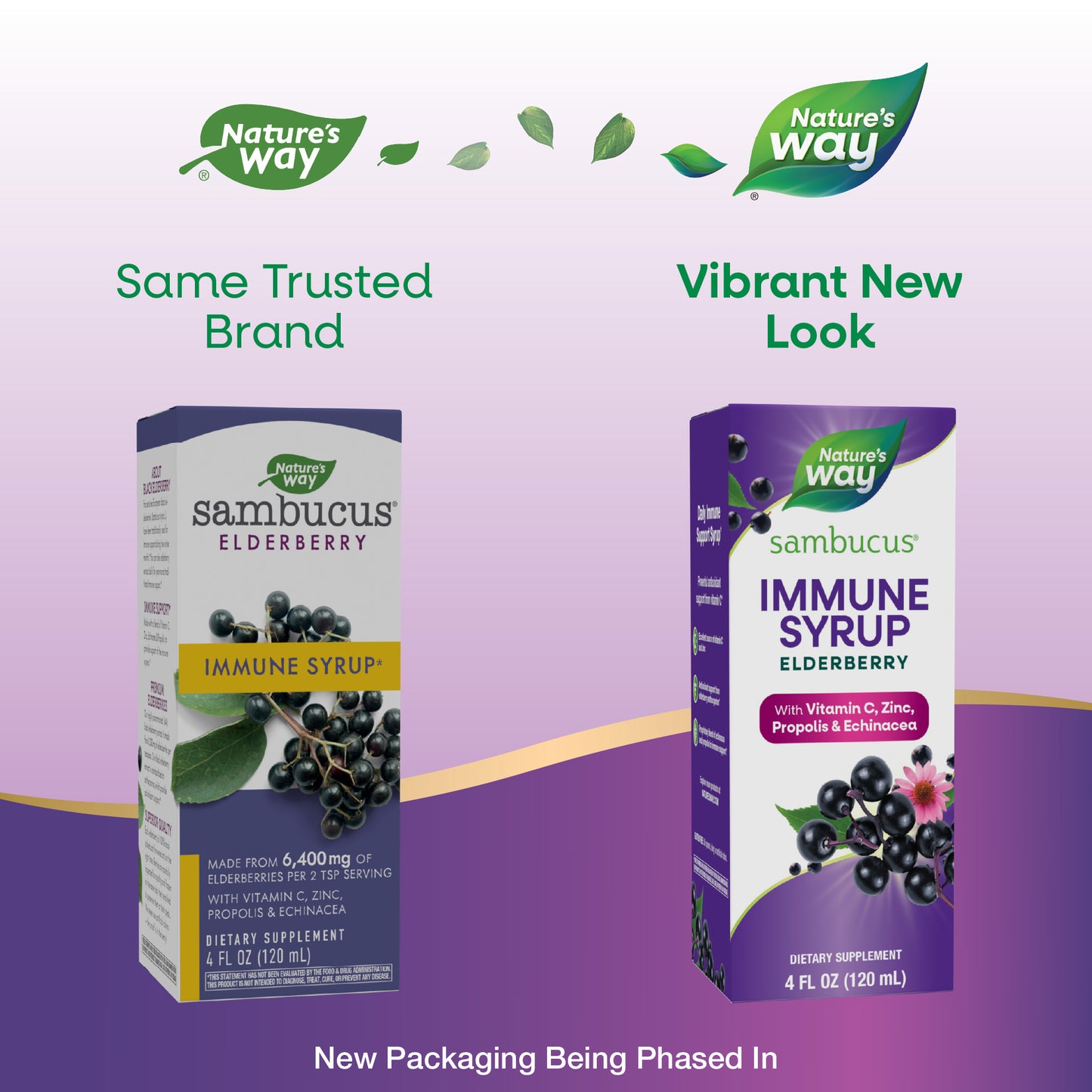 <{%MAIN1_6974%}>Nature's Way® | Sambucus Immune Syrup - package updates old to new
