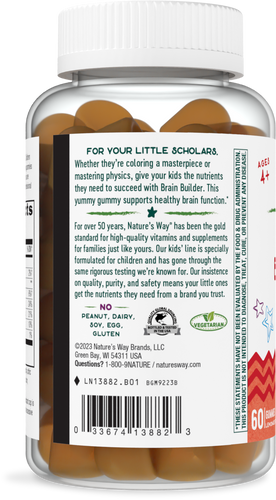 Nature's Way® | Kids Brain Builder Gummies - left side of pack Sku:13882