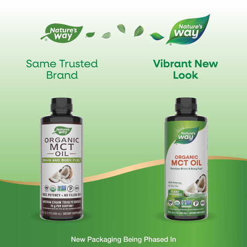 Nature's Way® | Organic MCT Oil - package updates old to new Sku:10895