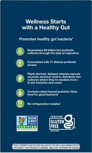 Nature's Way® | Fortify 30 Billion Daily Probiotic - back of pack Sku:10294