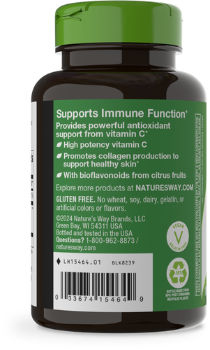 Nature's Way® | Vitamin C with Bioflavonoids Extra Strength - left side of pack Sku:15464