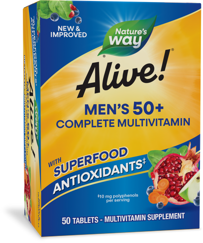 <{%PRIMARY_13661%}>Nature's Way® | Alive! Men's 50+ Complete Multivitamin, 50 tablets