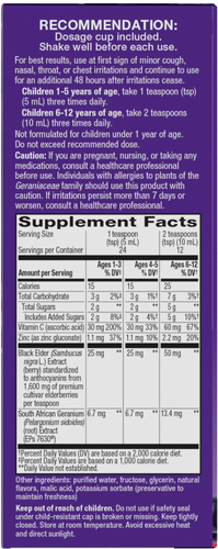 Nature's Way® | Sambucus Kids Cough Relief + Immune Syrup - right side of pack Sku:13671