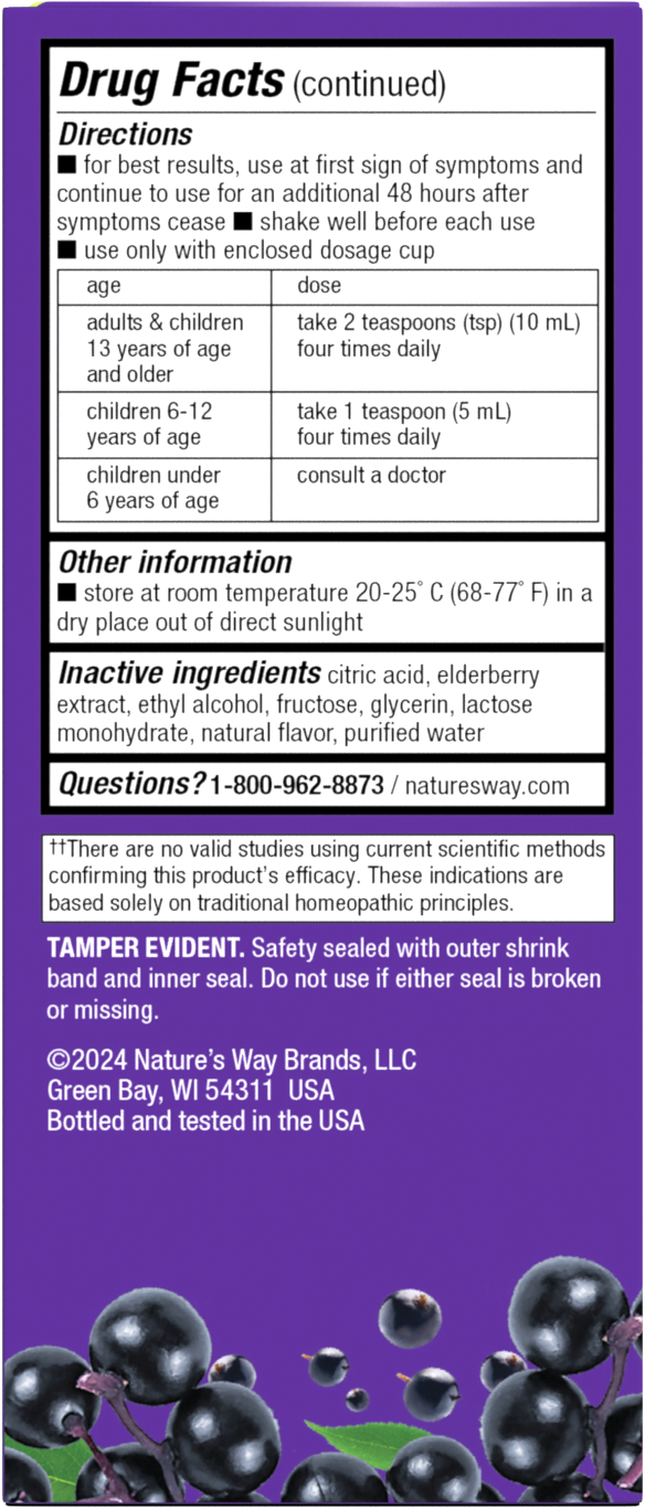 <{%MAIN3_15803%}>Nature's Way® | Sambucus Flu Relief Syrup - back of pack
