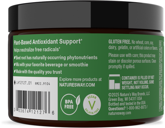 Nature's Way® | Beet Root Powder - left side of pack Sku:12127