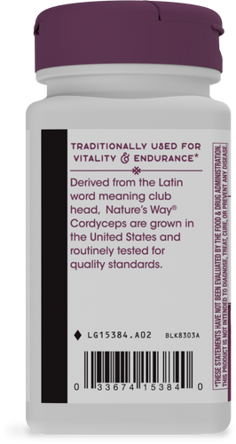Nature's Way® | Cordyceps - left side of pack Sku:15384
