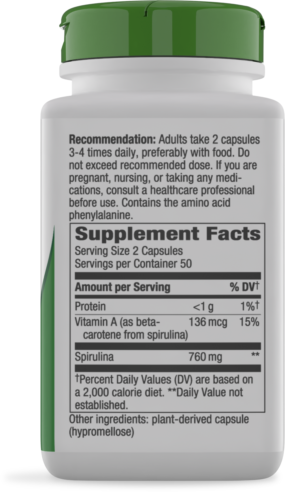 <{%MAIN2_17200%}>Nature's Way® | Spirulina Micro-Algae - right side of pack