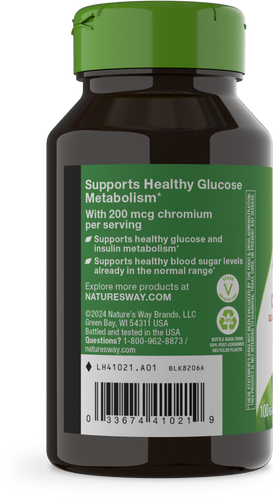 Nature's Way® | GTF Chromium Glucose Tolerance Factor - left side of pack Sku:41021