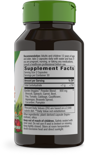Nature's Way® | Garden Veggies - right side of pack Sku:14793