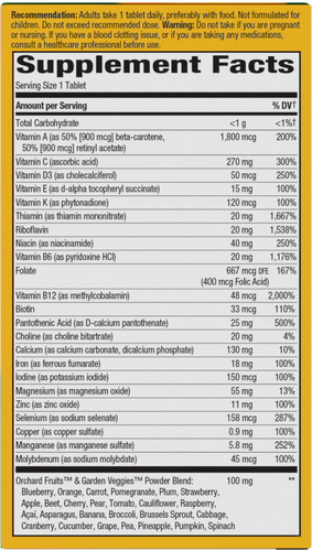 Nature's Way® | Alive! Adult Ultra Multivitamin - right side of pack Sku:15679
