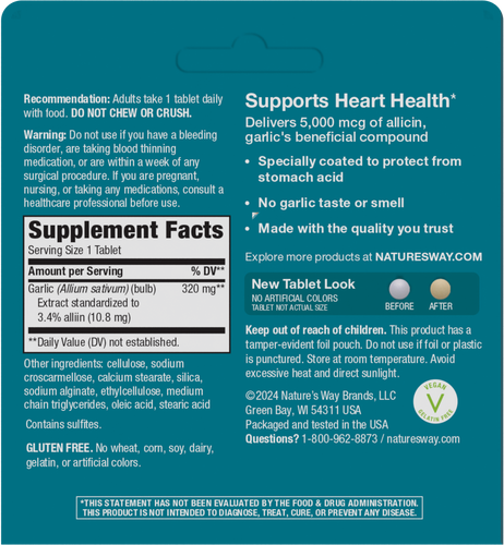 Nature's Way® | Garlinase 5000 - back of pack Sku:08503