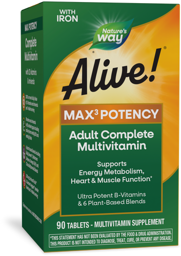 Nature's Way® | Alive! Max3 Potency Adult Complete Multivitamin, 90 tablets Sku:14927