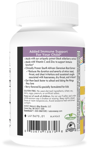 Nature's Way® | Sambucus Relief Chewables for Kids - left side of pack Sku:13670