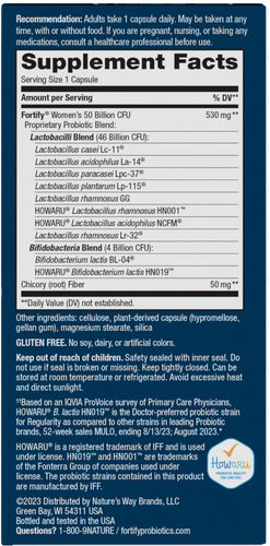 Nature's Way® | Fortify Women's Extra-Strength Probiotic - right side of pack Sku:11581