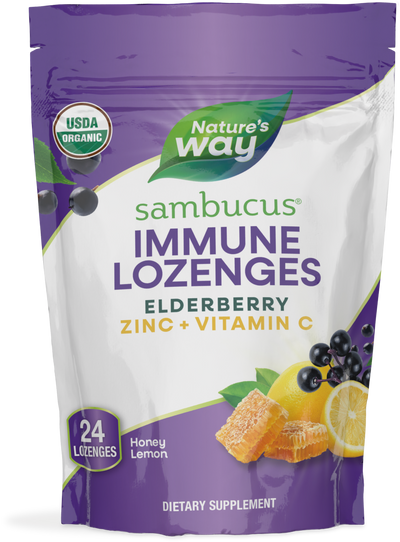 <{%PRIMARY_12089%}>Nature's Way® | Sambucus Immune Lozenges, 24 lozenges, Honey Lemon