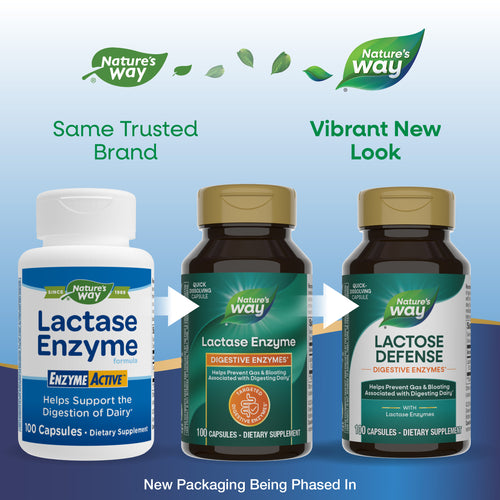 Nature's Way® | Lactose Defense Digestive Enzymes - package updates old to new Sku:47110