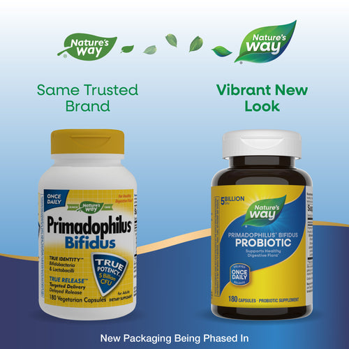 Nature's Way® | Primadophilus Bifidus Probiotic - package updates old to new Sku:15651