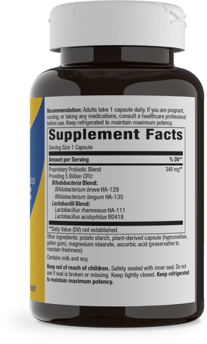 Nature's Way® | Primadophilus Bifidus Probiotic - right side of pack Sku:15651