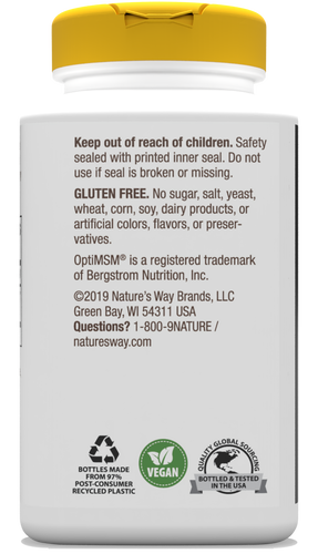 Nature's Way® | MSM - back of pack Sku:15133