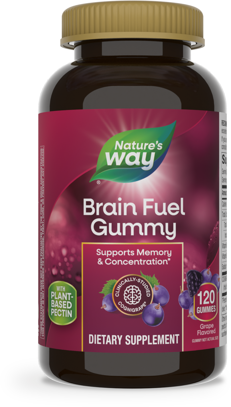 <{%PRIMARY_14472%}>Nature's Way® | Brain Fuel, 120 gummies, Grape