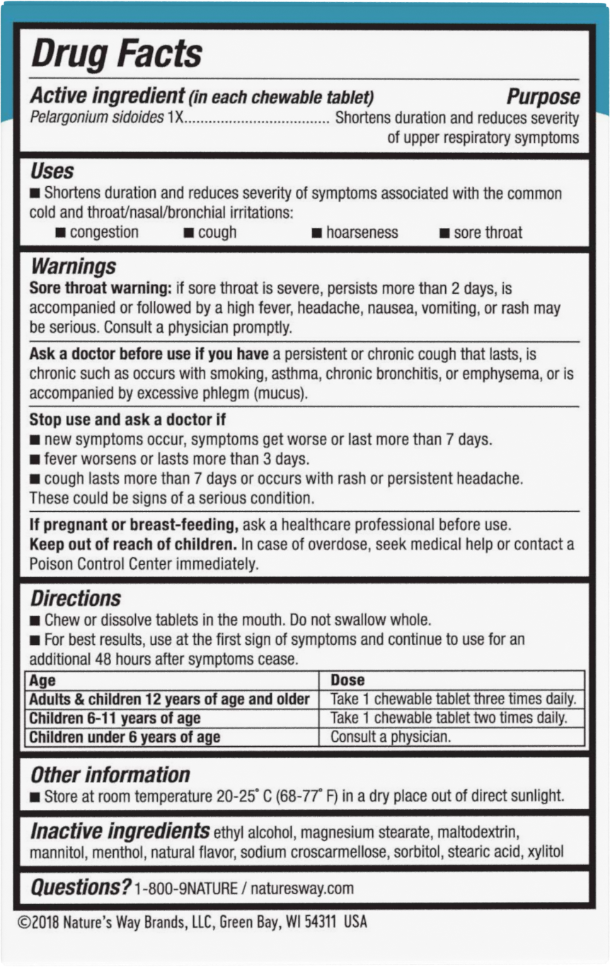 <{%MAIN1_15145%}>Nature's Way® | Umcka ColdCare Chewables - back of pack