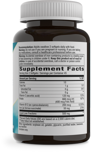 Nature's Way® | Ultimate Iron - right side of pack Sku:05229