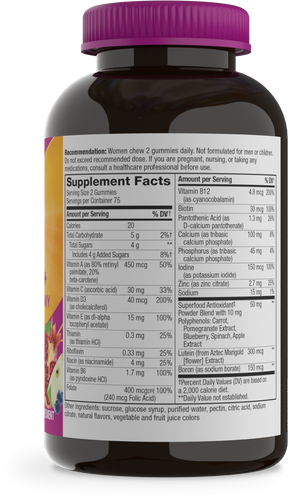 Nature's Way® | Alive! Women's 50+ Gummy Multivitamin - right side of pack Sku:14068